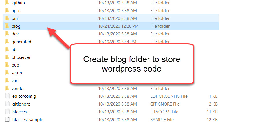 create blog folder