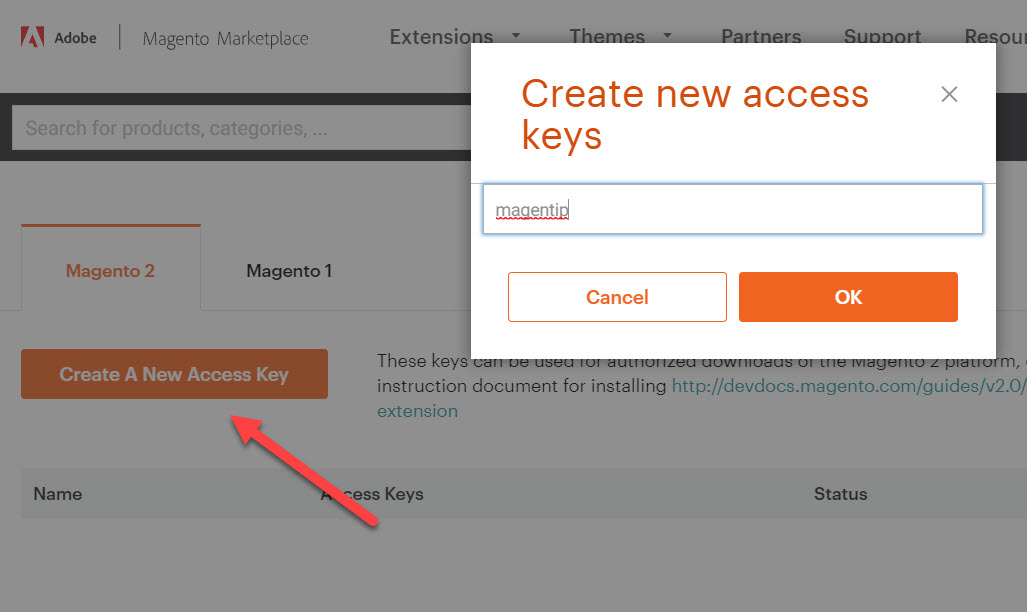 create new access key