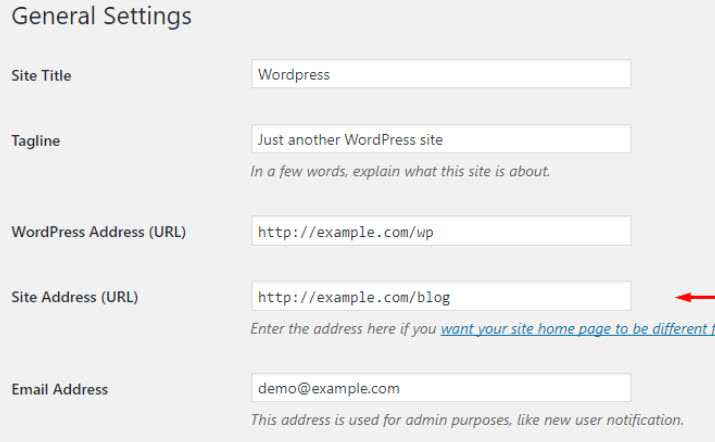 general setting wordpress