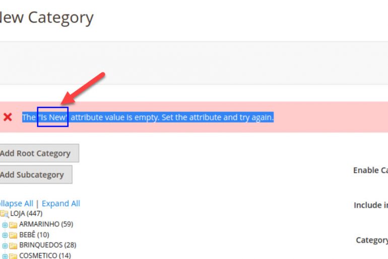 magento 2 The attribute value is empty. Set the attribute and try again