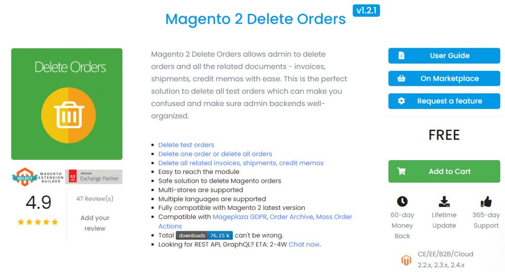 magento 2 delete order mageplaza