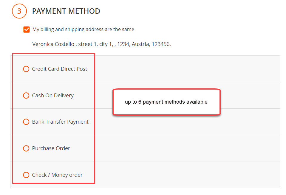 6 payment methods
