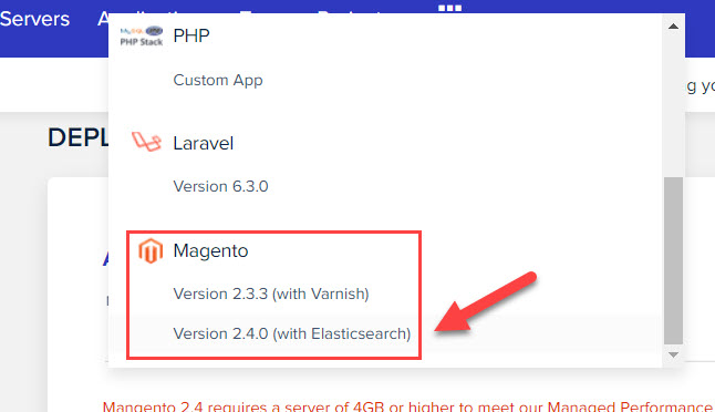 select magento 2 version