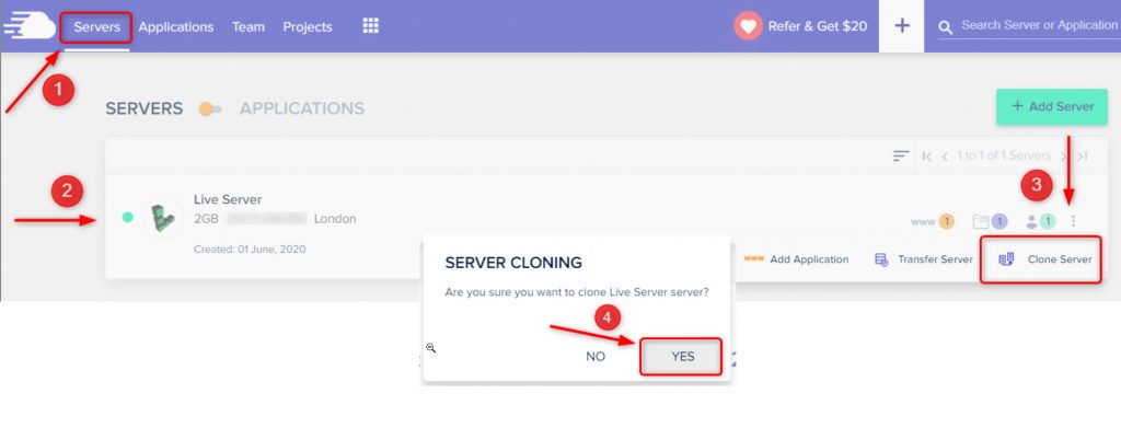 clone server cloudways