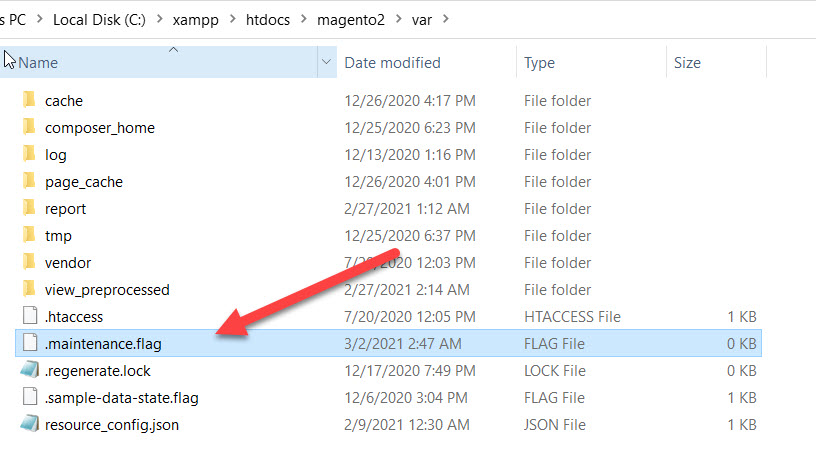 maintenance flag file in var folder