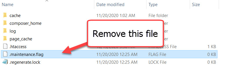 remove maintenance.flag file