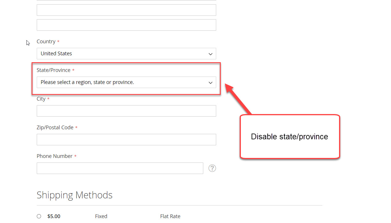 disable state province magento 2